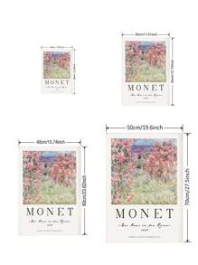 1pc Claude Monet Canvas Wall Art, Impressionist Modern Art, Art Print on Canvas, Art for the Home, National Gallery Murals, Art Painting on Canvas, Wall Decor, Unframed - Green - View 5