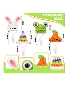 1pc Hand Knitted Hamster Mini Hat(random Color) - Multicolor - View 5