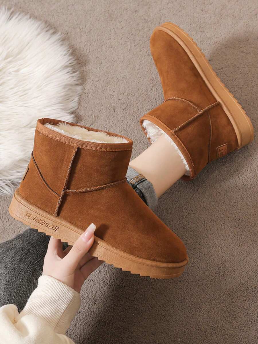 【Size Runs Small】Women's simple, comfortable and warm snow boots in winter, slip on snow boots for outdoor sports   [Note: This boots is one size too small. Please choose the corresponding size according to your foot length. Thank you.]