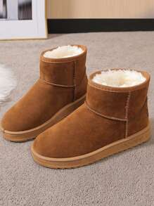 【Size Runs Small】Women's simple, comfortable and warm snow boots in winter, slip on snow boots for outdoor sports   [Note: This boots is one size too small. Please choose the corresponding size according to your foot length. Thank you.]