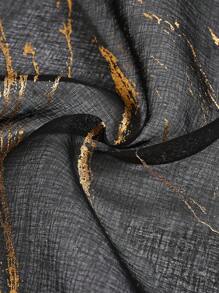 1入組現代北歐風格大理石紋裝飾窗紗帘配金色印花,適用於臥室和客廳 - 黑色 - 查看 8