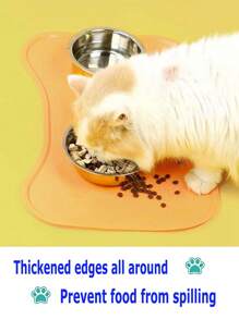 1個純色矽膠寵物進食墊,帶有防溢、防滑、防漏設計,適用於室內,適合貓狗使用,粉色 - 粉色 - 查看 4