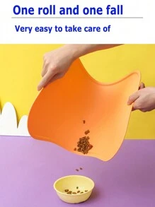 1個純色矽膠寵物進食墊,帶有防溢、防滑、防漏設計,適用於室內,適合貓狗使用,粉色 - 粉色 - 查看 6