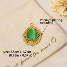 1入組天然石頭吊墜和18k鍍金鈦鋼鏈配件,適用於diy珠寶製作 - 金色 - 查看 15