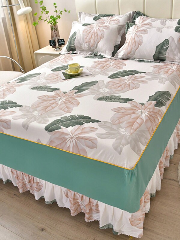 Bedding Set, Winter Four Seasons Warm Korean-style Bed Skirt With Reactive Printing In Multiple Size And Thickness Options