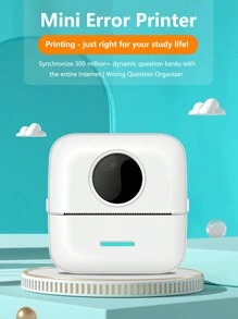 迷你便攜式照片印表機，考題印表機，附 5 卷熱感紙，適用於二維碼、待辦事項清單等的印表機，日常想法表達列印，列印每時每刻也適合辦公室 - 白色 - 查看 3
