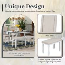 Nestfair Gray 6-Piece Dining Table with 4-Chairs and 1-Bench