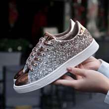 Long lanh Của phụ nữ Giày dép Hợp thời Lung linh Giải trí Giày thể thao Giày trượt băng - Vàng - Xem 1