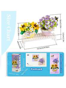 植物系列套裝,盆栽套裝,花束積木套裝,盆栽櫻花積木,426塊花束積木,適合成年人,家居裝飾,櫻花盆栽積木,人造花積木套裝,適合送禮,創意植物盆景家居裝飾,diy成年/青少年花束積木 - 彩色 - 查看 9