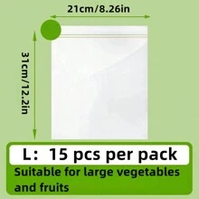 20入組中號雙拉鍊密封食品收納袋,適用於保持廚房各式食品新鮮密封,戶外旅行收納,居家整理