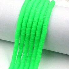 每串320-330顆6mm果凍色扁圓形聚合物黏土珠子,搭配熔岩風格,鬆散的間隔珠子,適用於手工diy珠寶製作用品 - 混合 - 查看 20