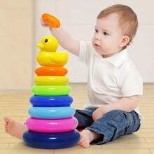 Children's Stacking Toys Rainbow Duck Stacking Tower Infant And Toddler Puzzle Toys (Random Color) Christmas Toys,Toddler Toys,Toys For Toddlers,Baby Stacking,Stacking Blocks,Baby Items