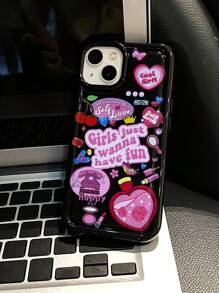 1 件卡通设计减震手机壳，适用于 - 彩色 - 查看 3