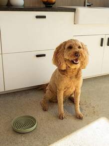 緩慢進食狗碗,綠色矽膠緩慢進食碗,矽膠碗和舔垫,健康飲食,停止狼吞虎嚥,減少脹氣不滑動吸附,可用於微波爐,可放入洗碗機