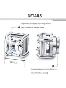 6 Pairs Set Non-pierced Magnetic Earrings for Men Women Magnet Ear Clips Ear Stud Earring No Ear Hole No Piercing Jewelry Gift - Multicolor - View 4