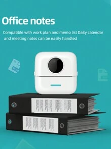 迷你便攜式照片印表機，考題印表機，附 5 卷熱感紙，適用於二維碼、待辦事項清單等的印表機，日常想法表達列印，列印每時每刻也適合辦公室 - 白色 - 查看 4