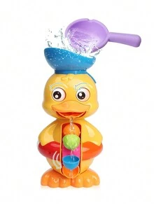 嬰兒玩具,幼兒浴缸玩具,帶有旋轉水輪/眼睛的鴨形浴缸玩具,浴室強力吸水器,有趣的幼兒浴缸玩具