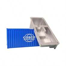 1pc Craft Storage Box, Desk Organizer, Realistic Container Ship Model, Plastic Pen Holder, Creative Business Gift, Thanksgiving & Halloween Decoration, Mobile Phone Holder - Blue - View 7