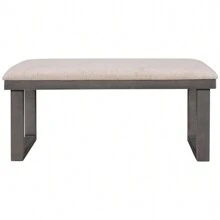 Nestfair Gray 6-Piece Wood Dining Table Set with 4 Chairs and Bench