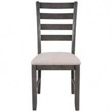 Nestfair Gray 6-Piece Wood Dining Table Set with 4 Chairs and Bench