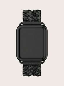 1pc Women's Fashionable Double Row Chain Stainless Steel Watch Band With Rhinestone, Compatible With 38/40/41/42/44/45/49mm Apple Watch Series 8/7/6/5/Se