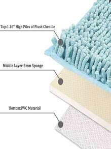 1 件防滑长毛绒雪尼尔浴室地垫，超柔软吸水，可机洗家居浴室装饰浴室地毯地毯户外地毯门垫夏季浴室配件