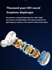 Led彩色屏幕顯示,觸控控制,運動無線跑步耳機 - 白色 - 查看 7