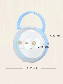 1pc Panda Design Transparent PP Dust Cover/Pacifier Clip/Dust Cover Pacifier Clip Set, Exquisite Portable Storage, Independent Placing Storage Box With Hanging Hook, Baby Hygiene. Note: Storage Box/Pacifier Clip/Set Need To Be Selected When Ordering, Color Sent Randomly/Pacifier Not Included. - Blue - View 9