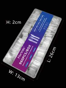 960 Cái/hộp Full Cover Móng Tay Giả Gel Mềm Đầu Trung Bình Dài Vuông Nửa Mờ Trong Suốt Mở Rộng Nhanh Ấn Vào Móng Tay Cho DIY Nail Salon Và Đồ Dùng Làm Móng Tại Nhà - Trong sáng - Xem 6