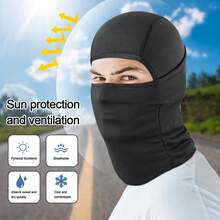 1pc Breathable, Sun-proof And Windproof Cycling Face Mask Hood - Black - View 3
