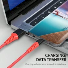 Micro USB充電線，6.6英尺超長PS4控制器充電線，耐用的安卓充電線，兼容三星Galaxy S7 Edge S6，Note 5，Note 4，Moto G5，安卓手機，Kindle Fire，尼龍編織網+PVC - 紅色 - 查看 8