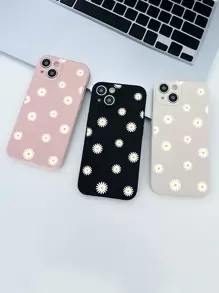 Set de 3 fundas de teléfono con estampado de flores de margarita, compatibles con y Galaxy, cubiertas de silicona para Galaxy y Apple 11/13/15/14/16/16 Pro/16 Plus/16 Pro Max - Multicolor - Ver 2