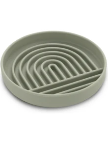 緩慢進食狗碗,綠色矽膠緩慢進食碗,矽膠碗和舔垫,健康飲食,停止狼吞虎嚥,減少脹氣不滑動吸附,可用於微波爐,可放入洗碗機