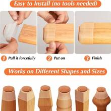 4入組硅膠椅腿地板保護墊,硬木地板用毛毡椅腿保護墊,椅襪家具滑動硬木地板防刮擦和噪音