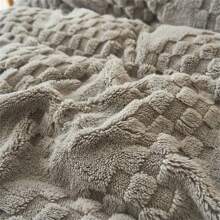 1入組灰色雙面絨毛床上四件套(a部分為花朵絨毛,b部分為北極絨毛),柔軟細膩,瞬間保暖,透氣吸汗,簡約優雅,可機洗 - 灰色 - 查看 5