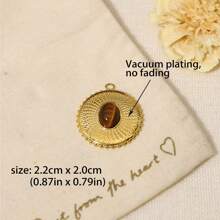 1入組天然石頭吊墜和18k鍍金鈦鋼鏈配件,適用於diy珠寶製作 - 金色 - 查看 12