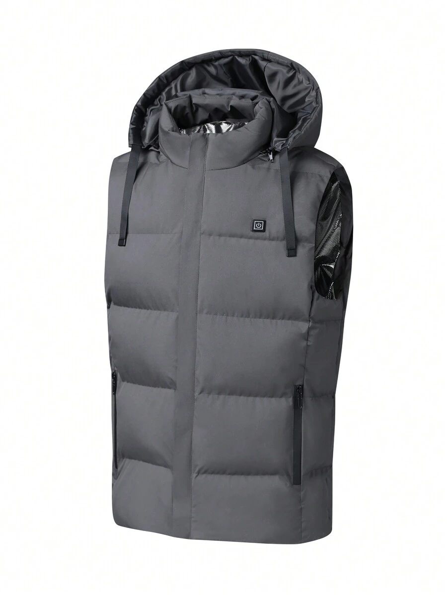 1pc Men's Outdoor Self-heating Vest - Grey - View 1