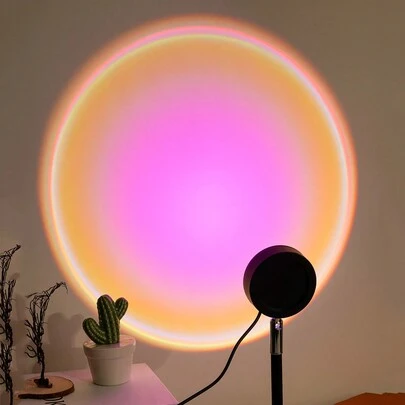1pc 180 Degree Adjustable Led Remote Controlled RGB 16 Color Projector Lamp & Atmosphere Light For Live Streaming & Photography