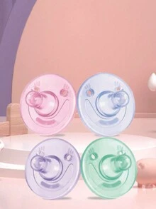 1件裝嬰兒全矽膠安撫奶嘴睡眠型仿母乳奶嘴(藍色)