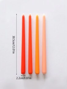 4pcs Set Taper Candles Decorative, Dinner Candle Set Smokeless And Dripless Household, Wedding, Party, And Home Decor Candlesticks, Halloween, Spooky, Autumn, Winter, Holiday, Festival, Room Decor, Gifts Birthday Graduation - Green - View 9