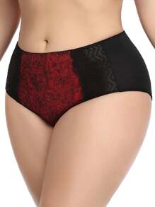 3pcs Women's Floral Print Lace Trimmed Triangle Panties, Comfortable, Halloween - Multicolor - View 8