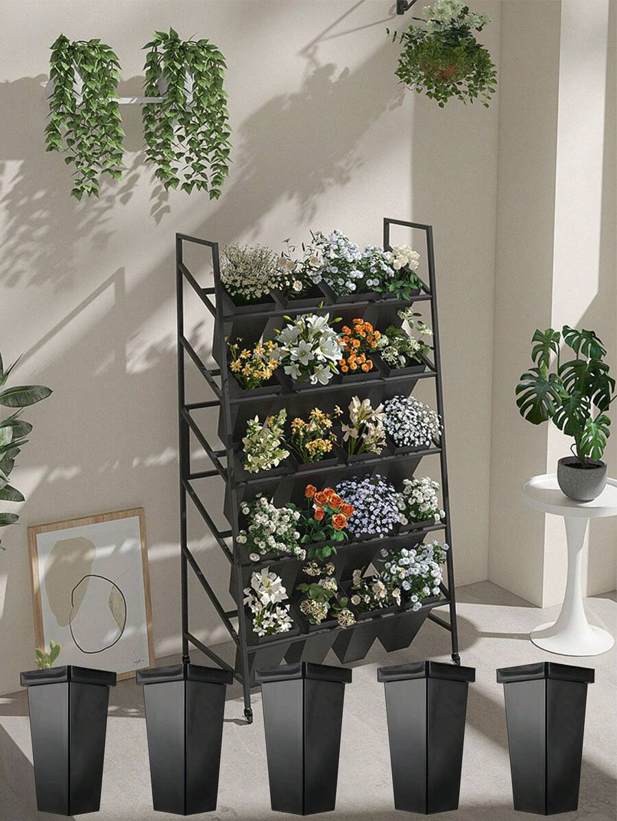 Cubo De Plástico Para Organización De Flores, 1 Unidad, Para Floristería O Decoración Del Hogar - Negro - Ver 1