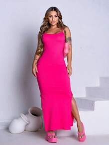 Women Dresses - Màu Hồng Tươi - Xem 2