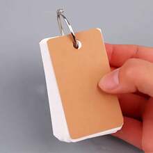 1 pieza de color al azar Tarjeta de nota + 100 piezas grueso vacío palabra con Anillo metálico , DIY garabatear esquina redonda pequeño Tarjeta para - Multicolor - Ver 7