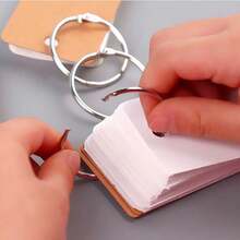 1 pieza de color al azar Tarjeta de nota + 100 piezas grueso vacío palabra con Anillo metálico , DIY garabatear esquina redonda pequeño Tarjeta para - Multicolor - Ver 4