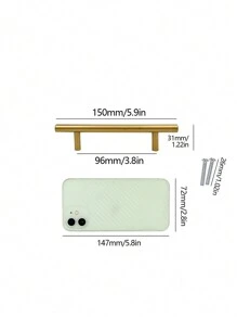 1pc/4pcs Black Golden Cupboard Handle Brushed Stainless Steel Kitchen Cabinet Door Knob Furniture Drawer Pull Hardware Pulls T Bar Handle - Gold - View 8