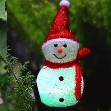 1入聖誕雪人地插式太陽能花園燈,聖誕雪人地插式燈,裝飾花園景觀的燈,園藝草坪地插式夜燈,室外景觀裝飾燈 - 紅色 - 查看 3