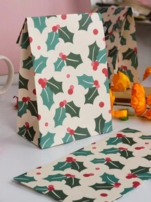 8入組隨機聖誕主題平紙袋,可愛的糖果和零食包裝袋 - 彩色 - 查看 2