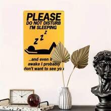 1 件,請不要打擾我的睡眠提醒金屬錫徽標,現代風格鐵畫,用於家庭臥室、咖啡店、學校牆壁裝飾,8x12 英寸 - 彩色 - 查看 3