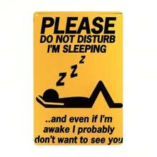 1 件,請不要打擾我的睡眠提醒金屬錫徽標,現代風格鐵畫,用於家庭臥室、咖啡店、學校牆壁裝飾,8x12 英寸 - 彩色 - 查看 1
